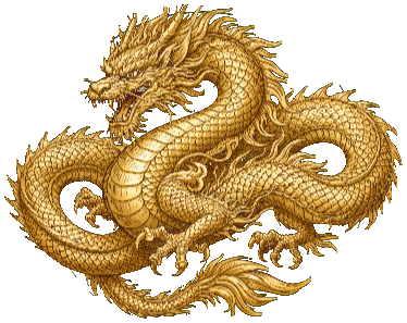 Gold Chinese dragon